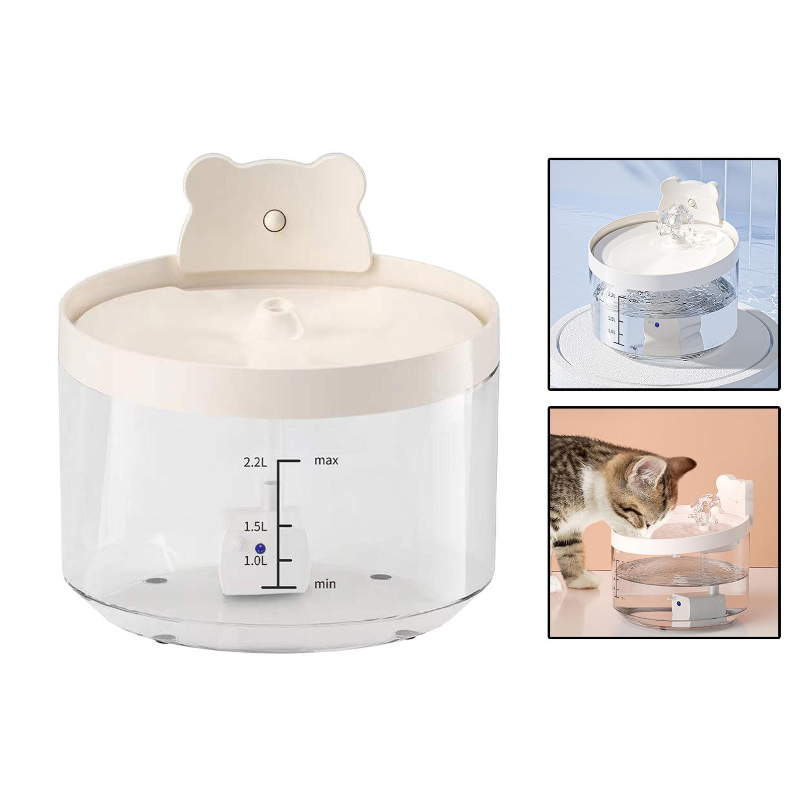 2.2L Automatic Cat Water Fountain Puppy Kitten Drinking Bowl Water Feeder