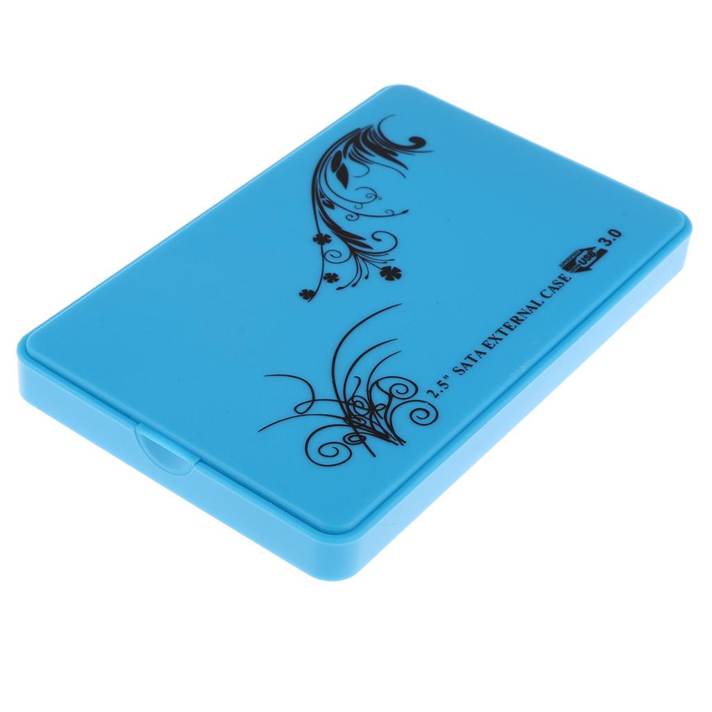 2.5'' USB3.0 .5-9.5mm  SSD Drive Case Storage Box For PC Blue