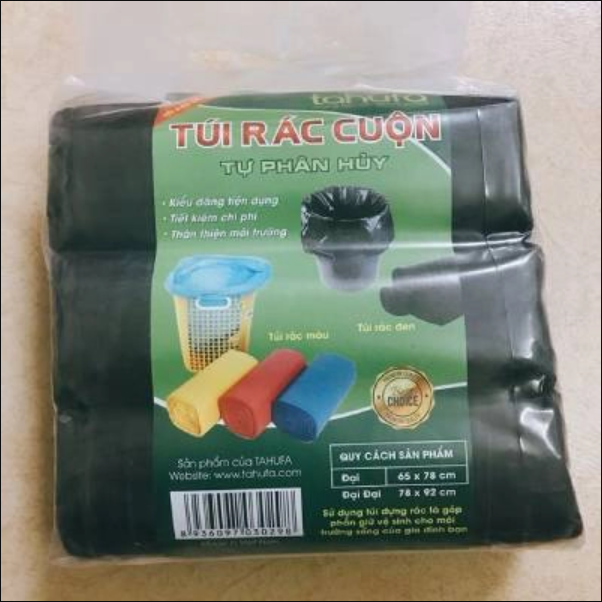 Combo 3 Cuộn Túi Rác Màu, Bao Đựng Rác Không Quai Tự Hủy Sinh Học Size Trung 55 x 65cm siêu tiết kiệm GD720-TRac-Trung-3mau