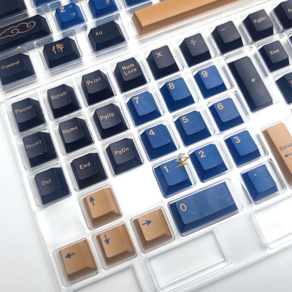 Keycap Cho Bàn Phím Cơ GMK Samurai Blue Thick PBT Cherry Profile 129 Phím