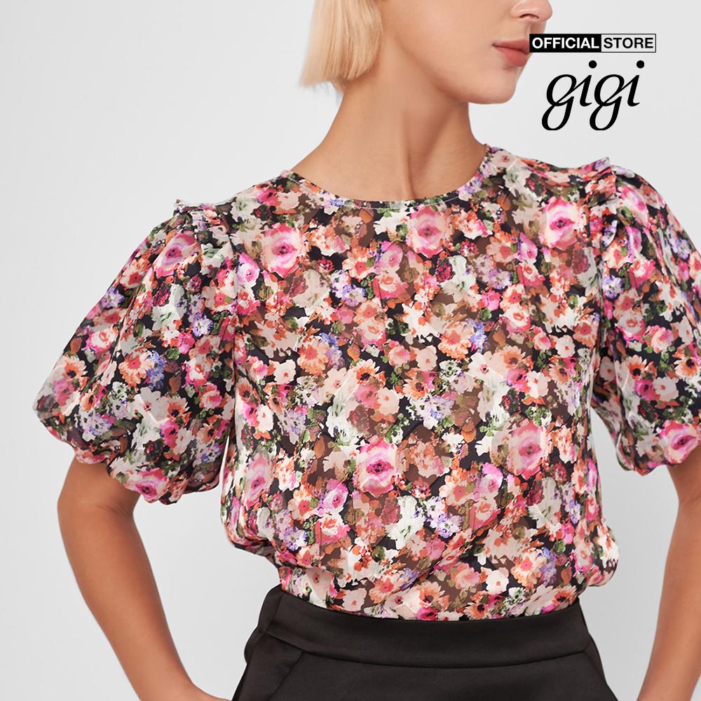 GIGI - Áo kiểu nữ cổ tròn ngắn tay họa tiết hoa thời trang G1108B211252