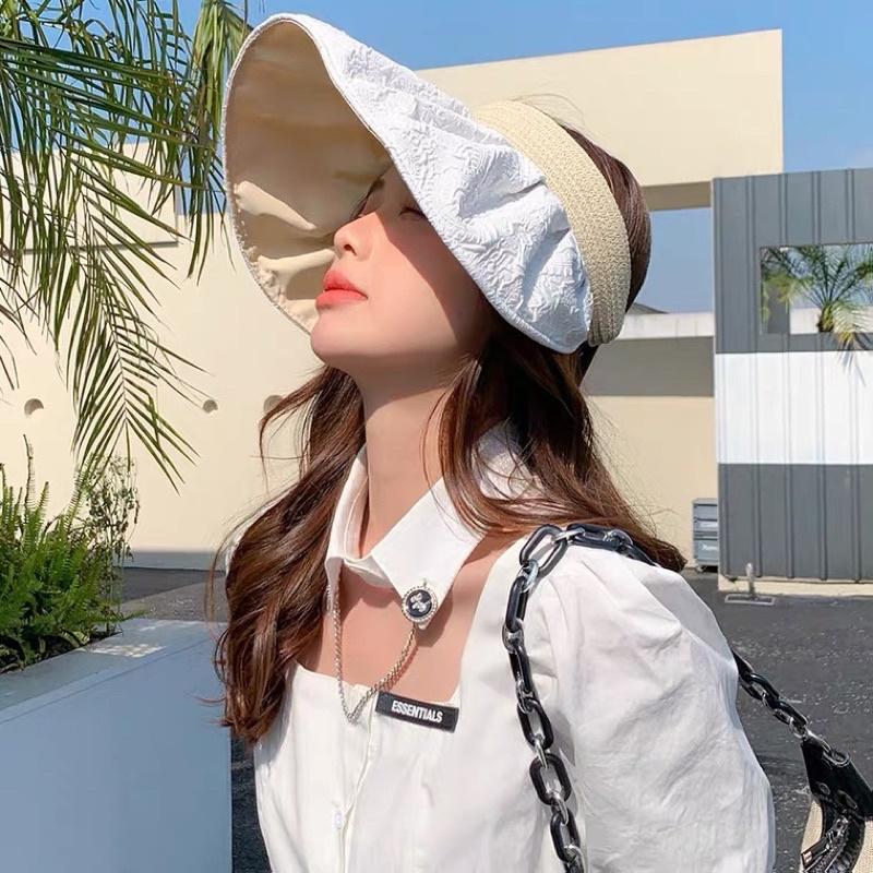 Mũ nửa đầu rộng vành chống nắng, mũ đi biển thời trang, mũ cói nón che nắng đẹp, mũ tai bèo