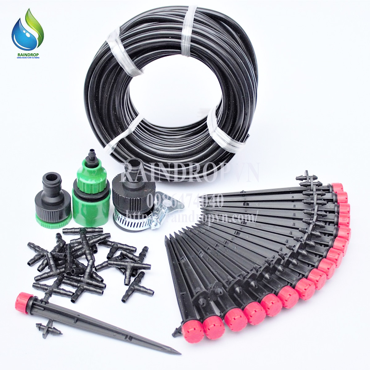 Bộ kit tưới nhỏ giọt 8 tia 10 béc tưới