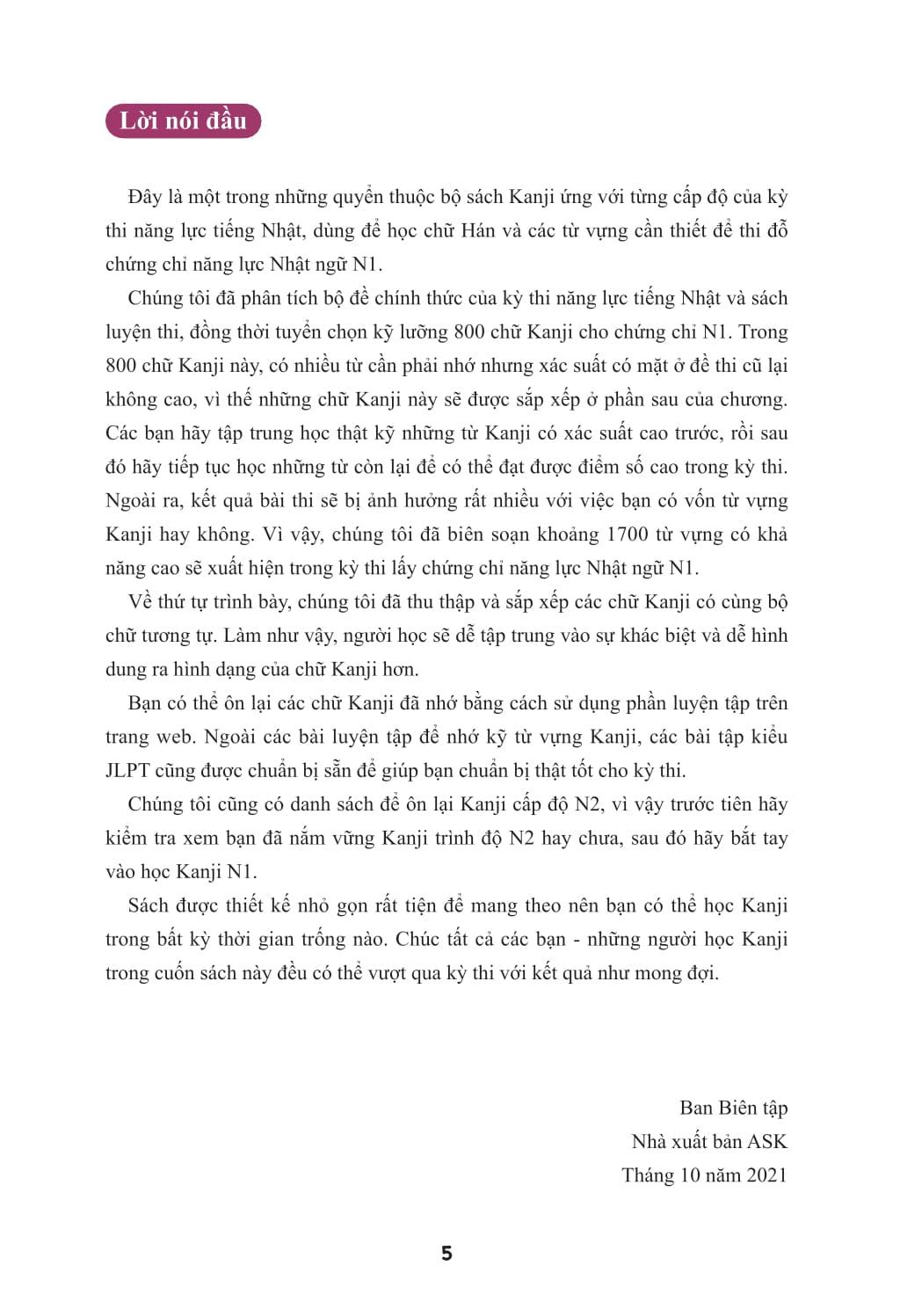 Sách - Kỳ Thi Năng Lực Nhật Ngữ - Sổ Tay Hán Tự N1 - 800