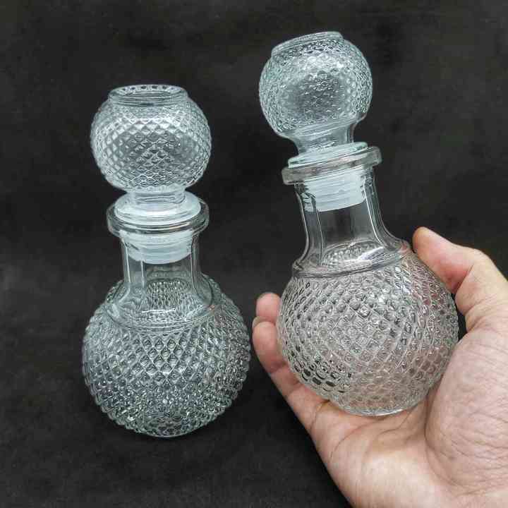 Chai đựng rượu mini 250ML cao cấp mẫu bầu tròn giác kim cương nổi - Vỏ Chai Rượu Đẹp