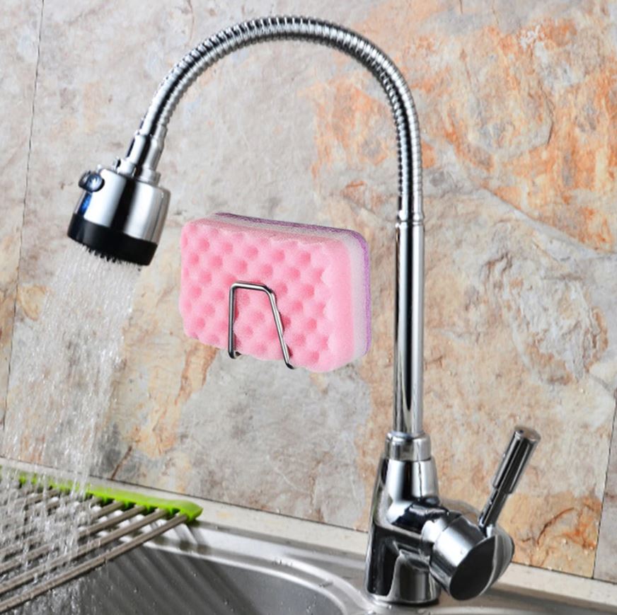 Bộ 2 Móc treo đồ rửa chén, nắp chậu rửa Inox 304 dán tường gạch men hoặc chậu rửa - không rỉ sét và kèm keo dán - HOBBY MCX2