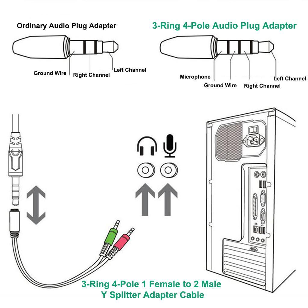 3.5mm Female to Male 2 to 1 Gold Plated Audio Y Splitter Cable Adapter Cord