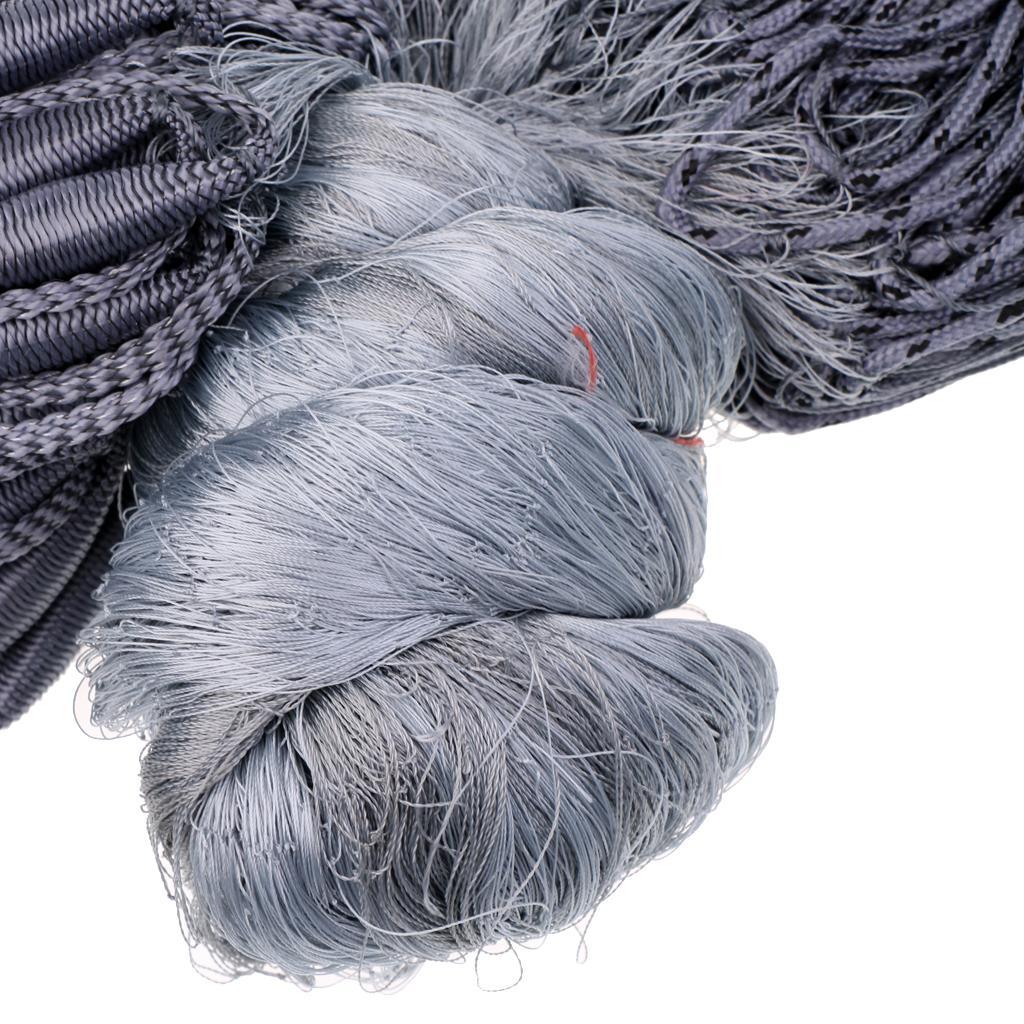 2pcs Nylon Fisherman 4 X 4cm Mesh Hole Fishing Fish Gill Net Gillnet Fishing Net Gray