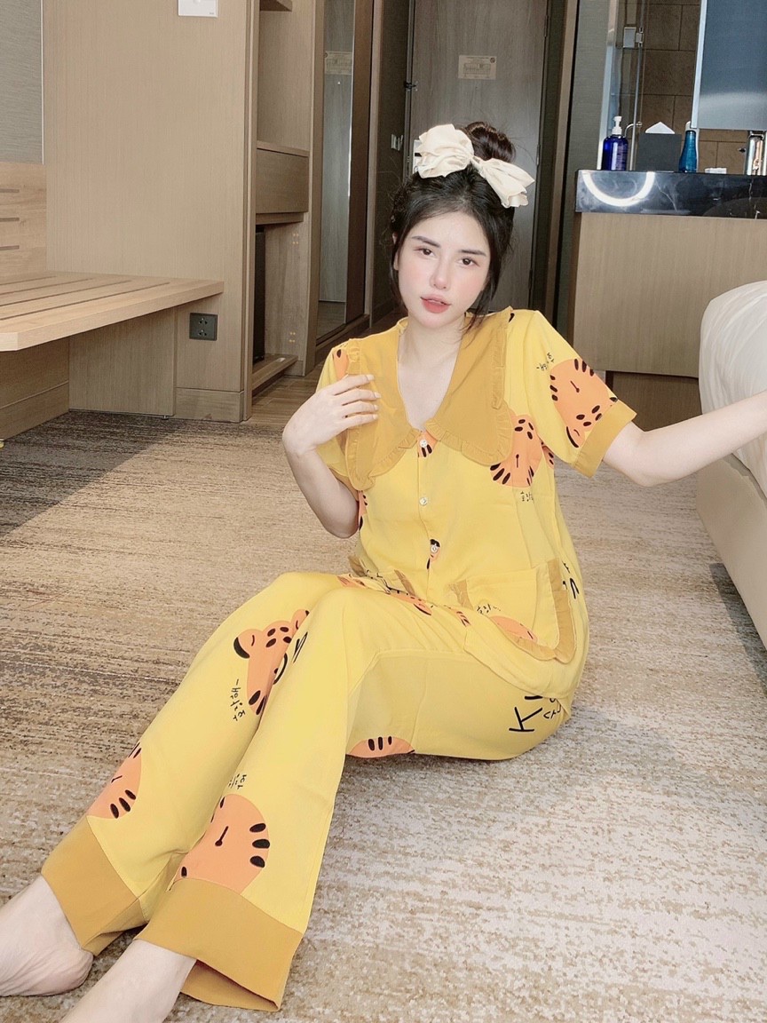 Đồ ngủ nữ pijama mặc nhà cao cấp, bộ quần áo ngủ TK1