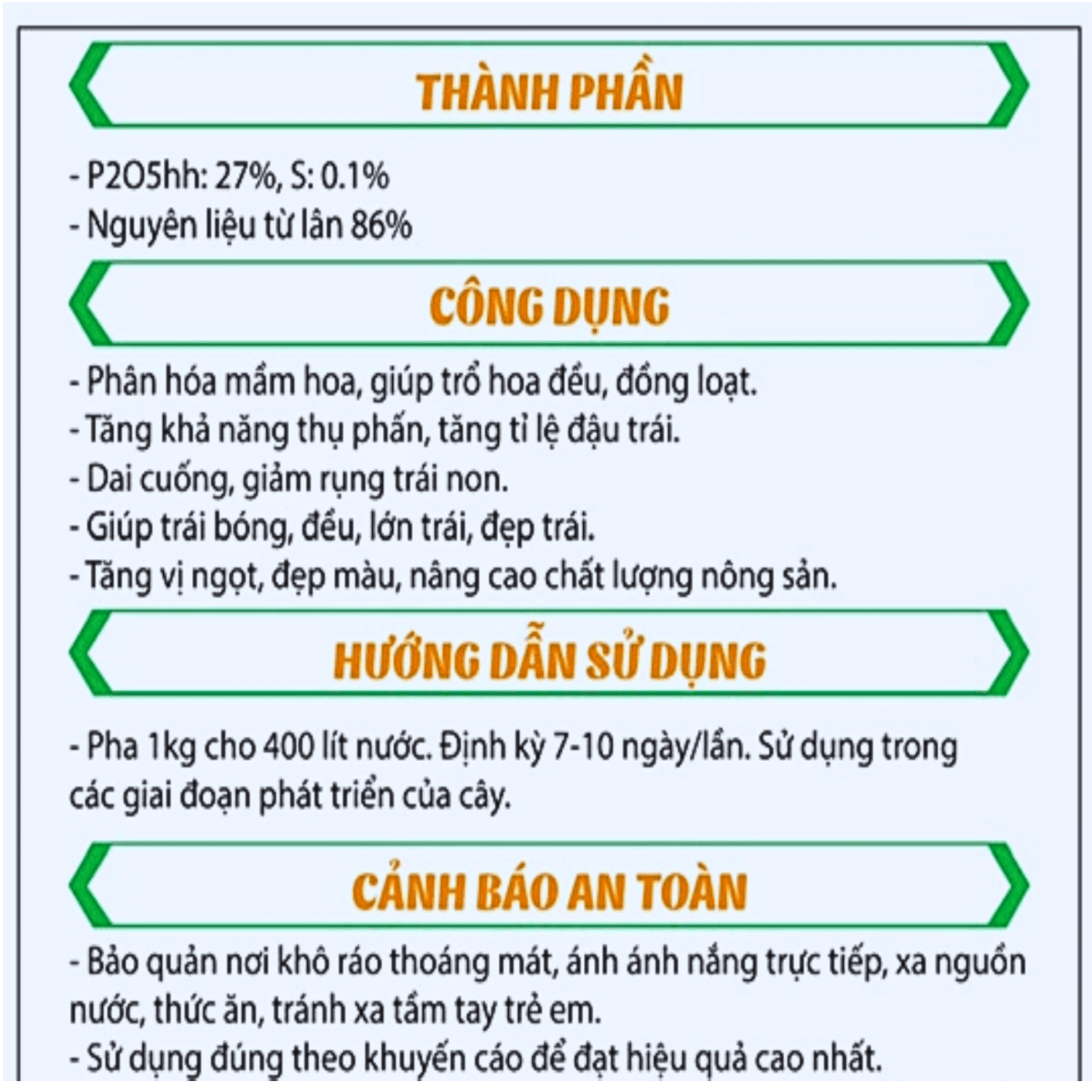 Phân bón lá ABC FOSSKA – LÂN 86 1KG