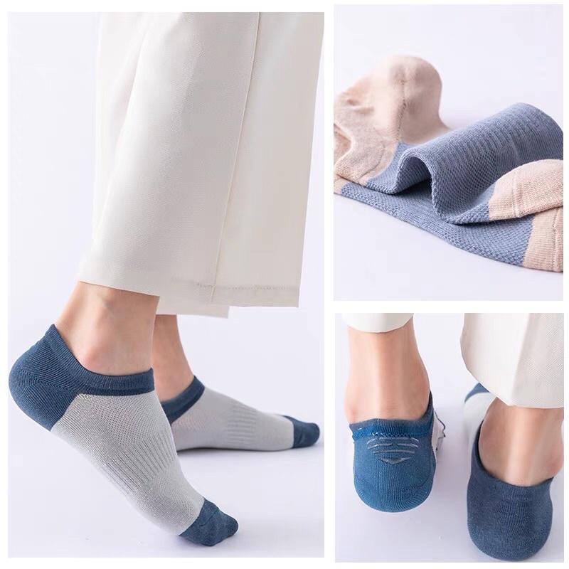 8 Đôi Vớ Tất Lười nam cổ ngắn chất liệu cotton co giãn kháng khuẩn khử mùi thoáng khí mềm mại thời trang