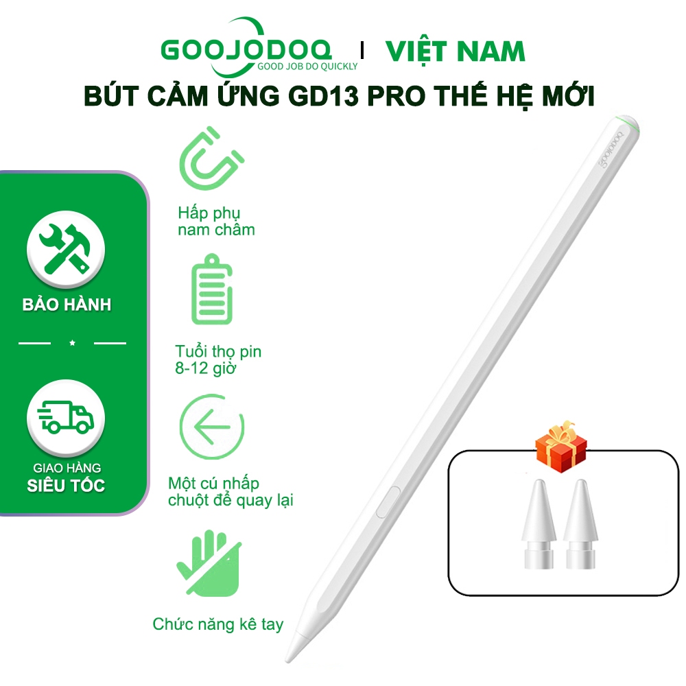 CD3282 - Bút cảm ứng GOOJODOQ GD13 Pro Mới Sạc Không Dây thông minh cho Ipad Air 4 Air 5 Pro 11 12.9 mini6 Gen 10th 9th