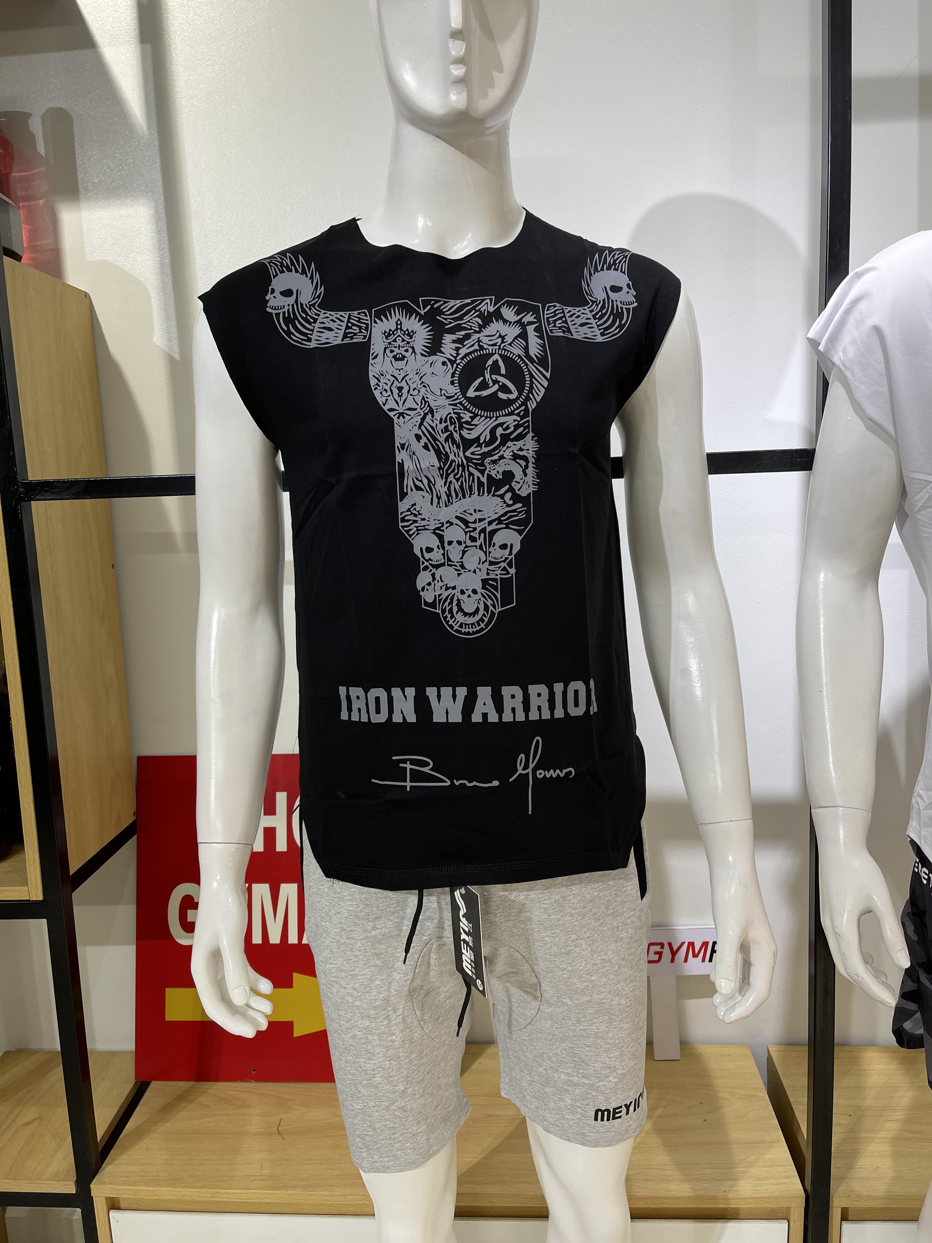 Áo tay lỡ thể thao nam không viền Iron warrior giá rẻ