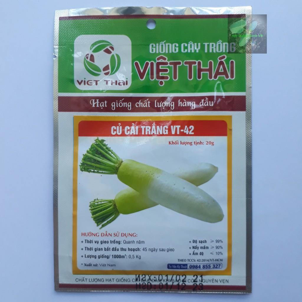 Hạt giống Củ Cải Trắng, đóng gói 20gr , dễ trồng, năng suất cao