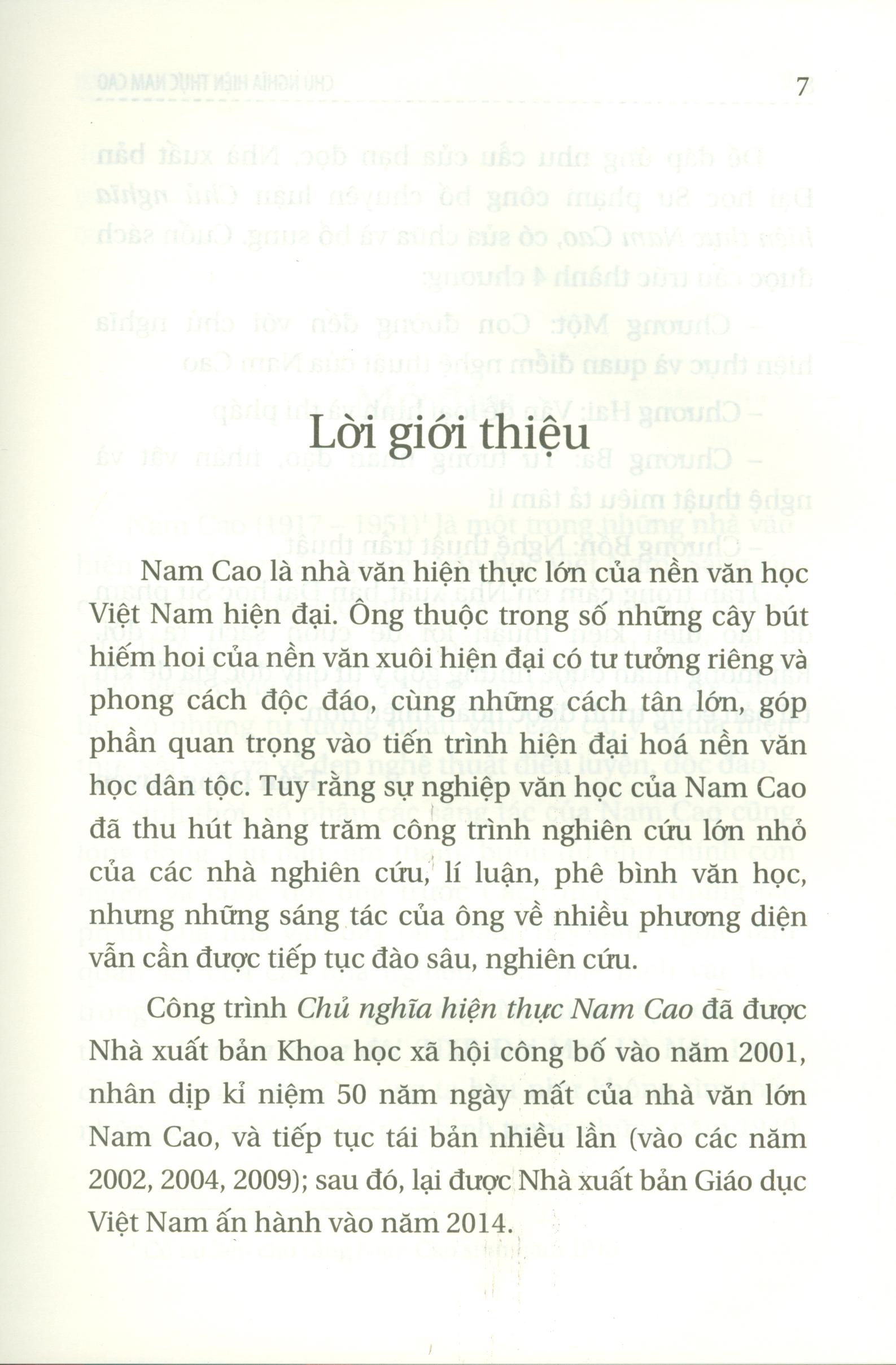 Chủ Nghĩa Hiện Thực Nam Cao - Bìa cứng