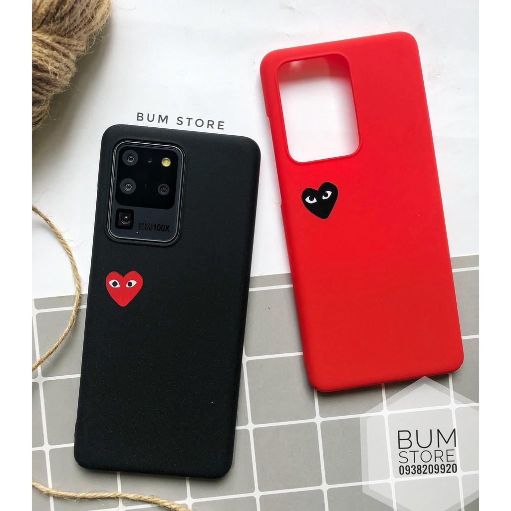 Ốp Lưng Cứng Nhám Trái Tim Cho Dòng Samsung Note 20 / S20 Ultra / S20 Plus / Note 10 plus / Note 10 / Note 9