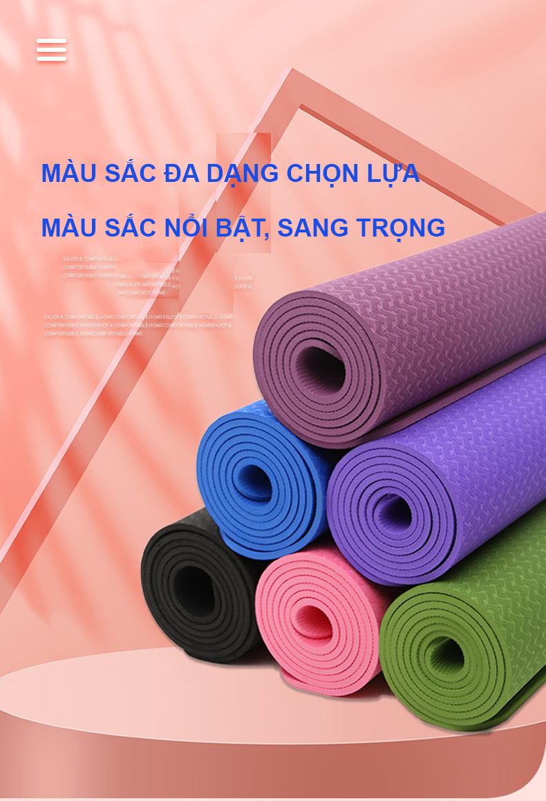 [Tặng Dây Đeo] Thảm Yoga Định Tuyến TPE 1 Lớp 8mm - YOGA QG, Độ Bám Cao, Chống Trơn Trượt, Mềm Mại, Thân Thiện Với Môi Trường, An Toàn Khi Tiếp Xúc Với Da - Hàng chính hãng