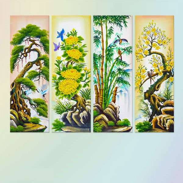 Bộ 4 Tranh Tứ Quý W288
