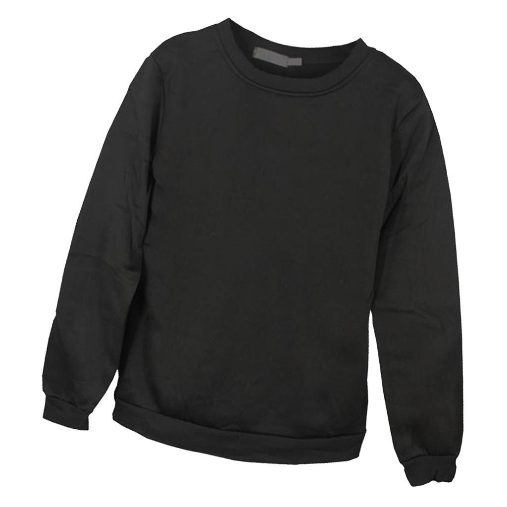 Mens Sweatshirt Plain Fleece Sweat Top Pullover Crew Neck