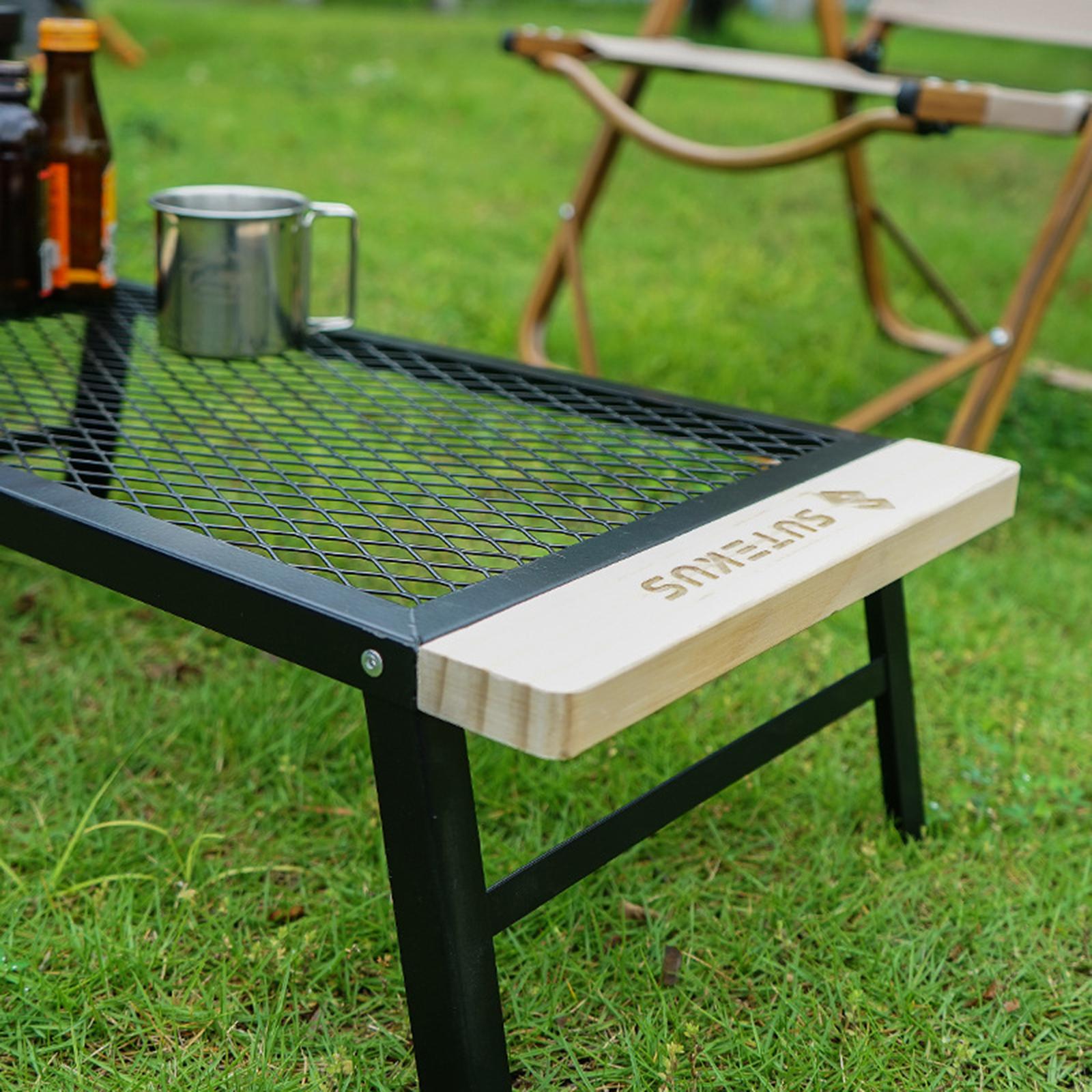 Iron Outdoor Indoor Folding Net Table Lightweight Camping BBQ Backyard