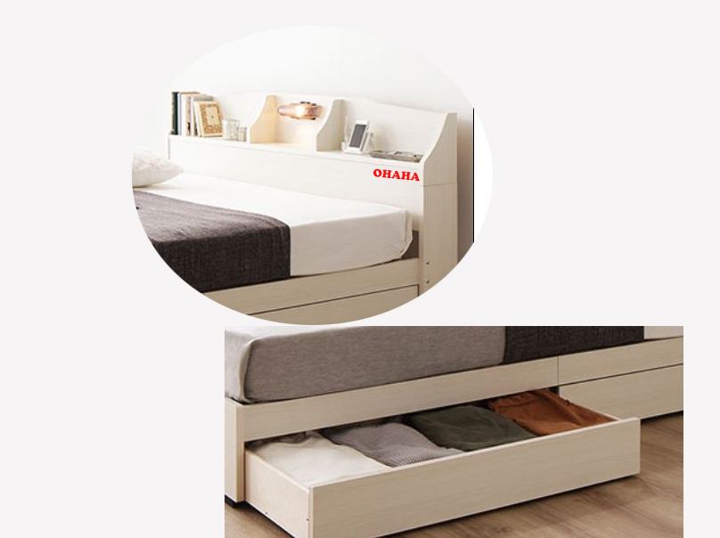 Giường ngủ cao cấp HMR lõi xanh chống ẩm OHAHA 002 - White bed