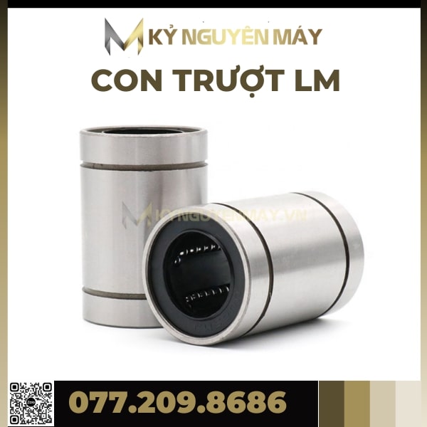 Con Trượt LM35UU, LM40UU, LM50UU, LM60UU, Bạc Trượt LMUU, Con Trượt Tròn LM UU, Chất Liệu Thép Chịu Lực Không Gỉ