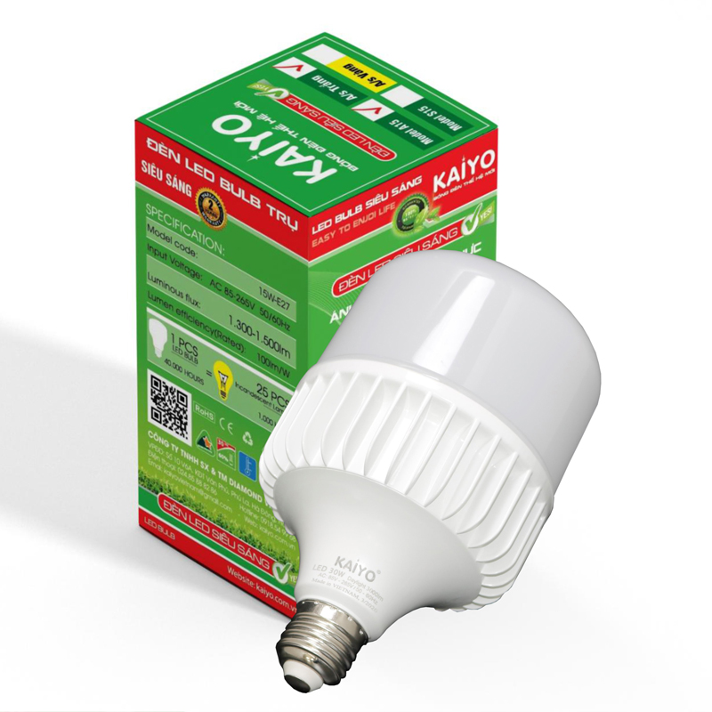 BÓNG ĐÈN LED BULB TRỤ NHÔM GALAXY KAIYO 20W-30W-40W -Hàng chính hãng