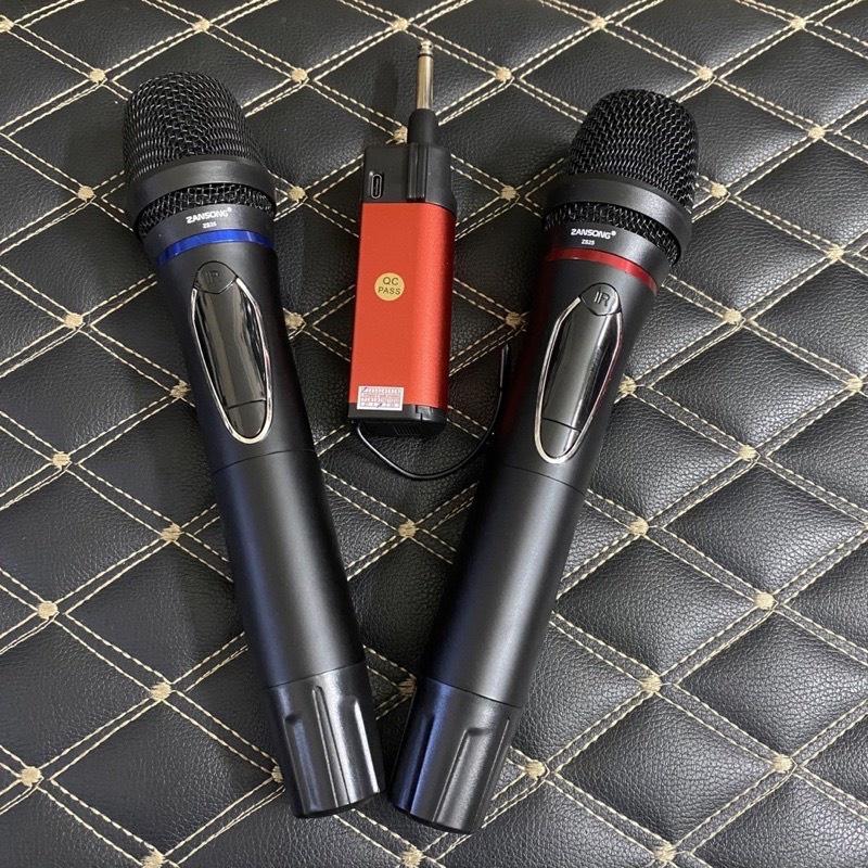 Micro Đa Năng Karaoke Zansong ZS25 dùng cho Loa Kéo, Âmli, Mixer, Sound Card- Mic Không Dây ZS25 Kèm 2 Cái Pin Sạc