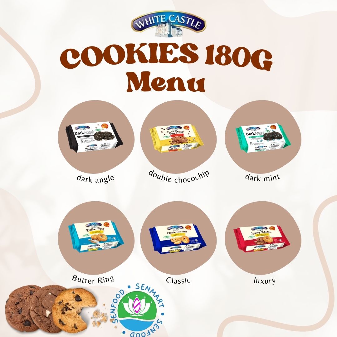 [Mua 2 tặng 1] Bánh cookies chocochip White Castle nhập khẩu Malaysia 180g 3 vị ngẫu nhiên
