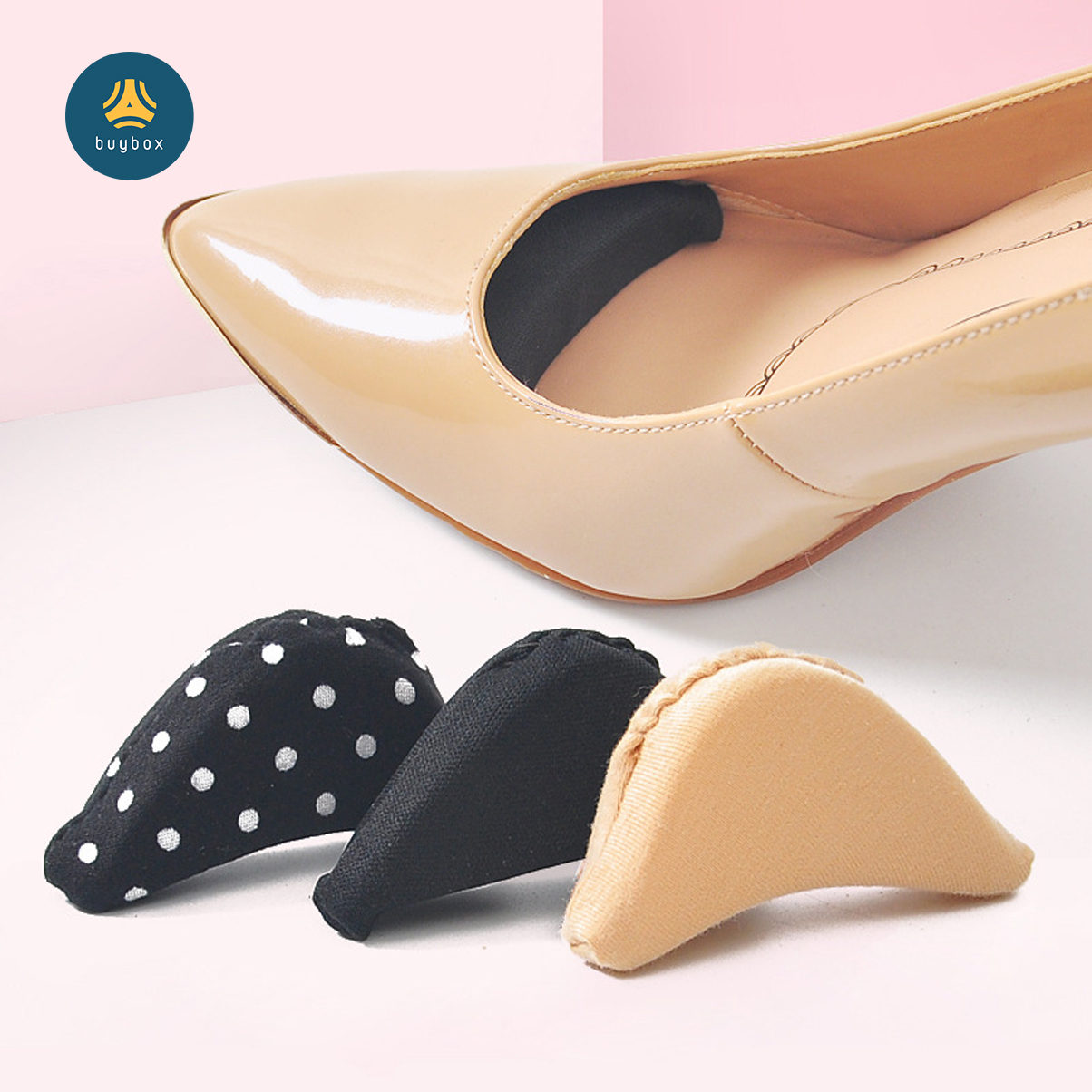 2 cặp lót mũi giày bằng mút bọc vải đệm êm ngón chân, giảm rộng cho giày - buybox - BBPK38_2