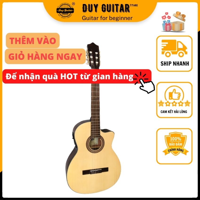 Đàn guitar classic Duy Guitar có EQ DC120JX tặng 4 phụ kiện