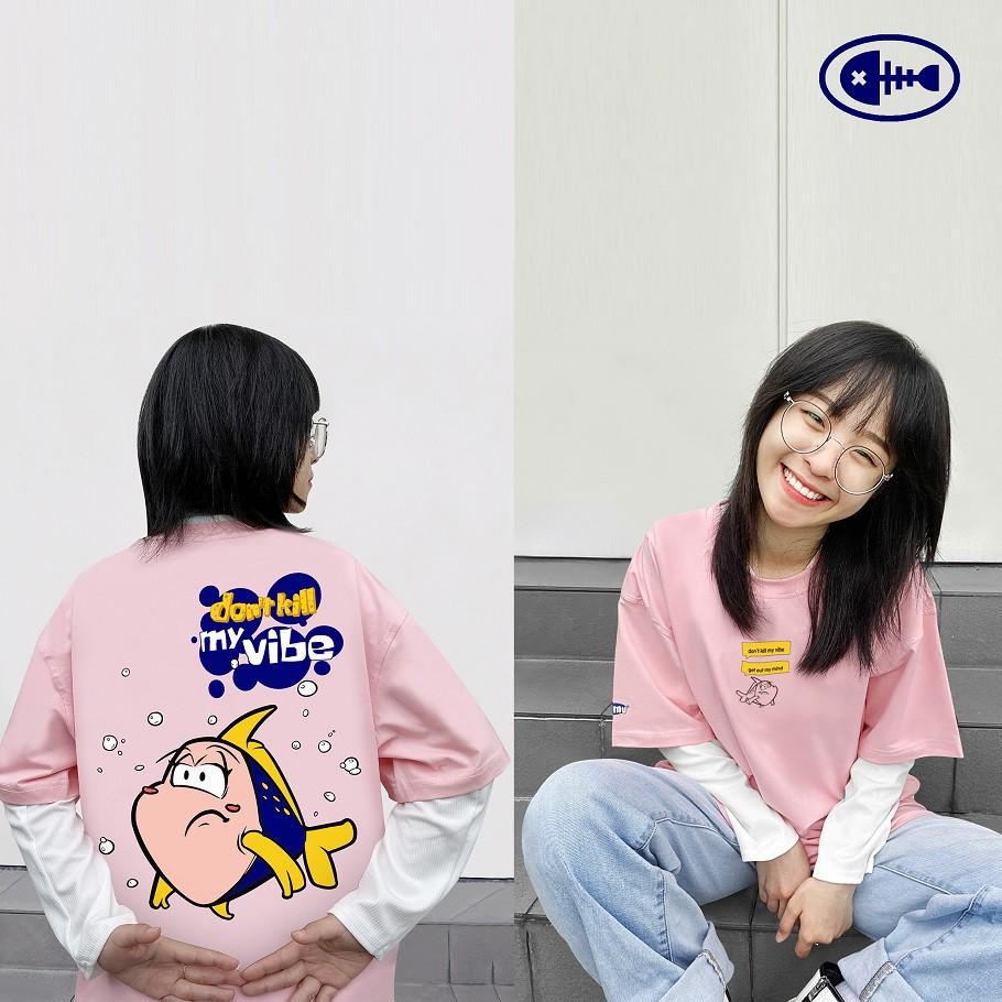 Áo thun nữ cotton màu hồng san hô in hình | DKMV Coral Empty Tee