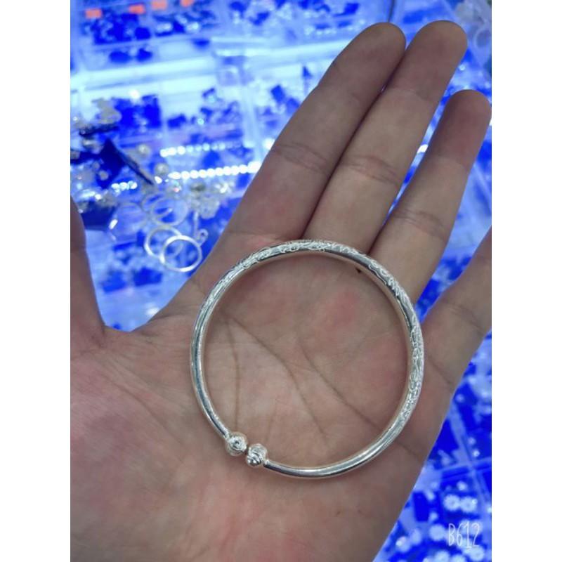 Vòng tay nữ tròn phay bạc ta