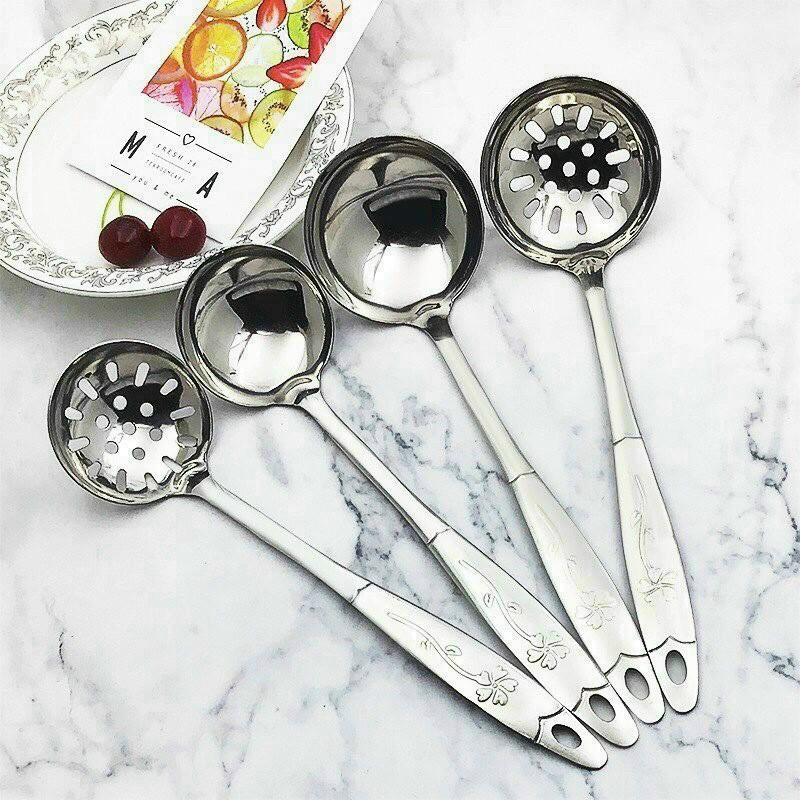 Muôi inox cán hoa cao cấp, siêu sang trọng; môi inox