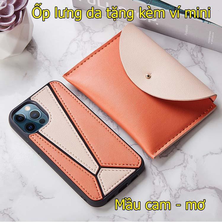 Ốp lưng da dành cho iPhone 12 pro max / iphone 12 tặng kèm ví mini