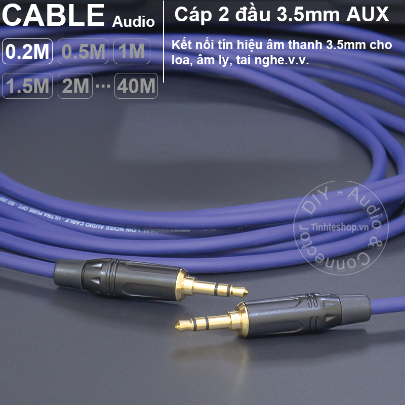 Cáp âm thanh 3.5 mm DIY 0.2 đến 40 mét - 3.5mm AUX audio cable