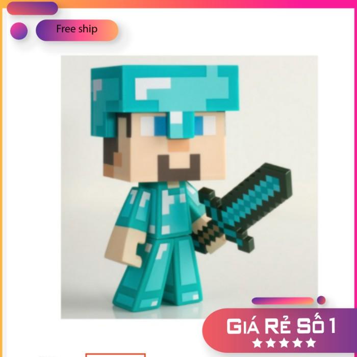 Mô hình steve giáp kim cương Minecraft chính hãng M o j a n g - J i n x