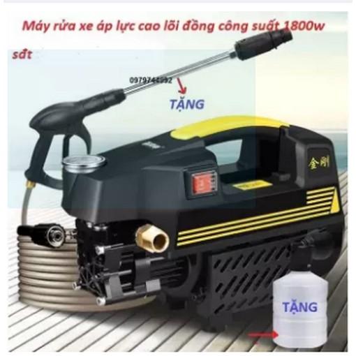 Máy rửa xe áp lực cao.dây 15m súg dai nửa mét- Hàng công ty - Tặng bình xịt tuyết - Bảo hành 6 tháng