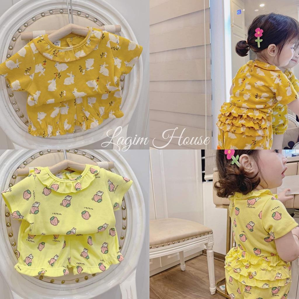 Đồ bộ thun hè cho bé gái, set bộ cotton mặc nhà chất mát mịn cho bé từ 7kg đến 18kg - Lagim House