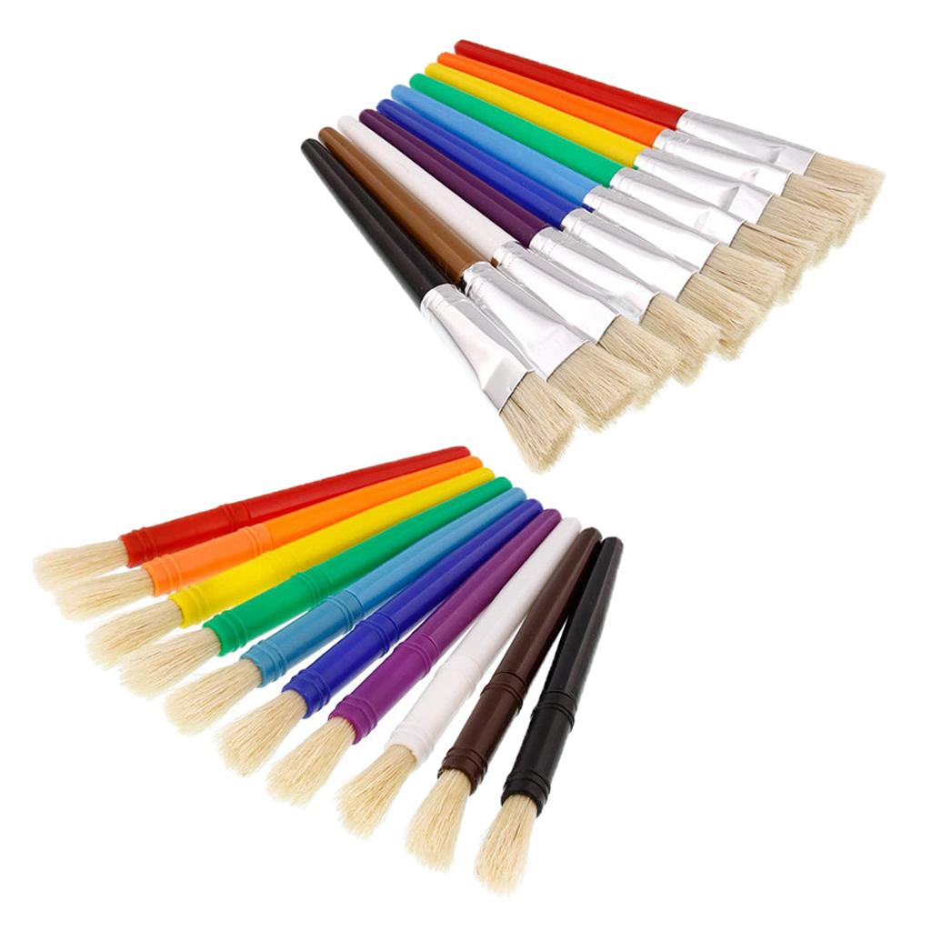 10/20Pcs Kids Artist Paint Brushes for Watercolor Oil Acrylic Painting Arts Tool