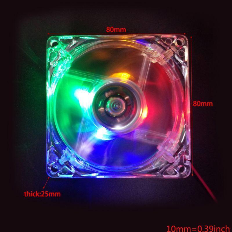 1 Quạt Tản Nhiệt 8cm 12v Có Đèn Led Cho Máy Tính