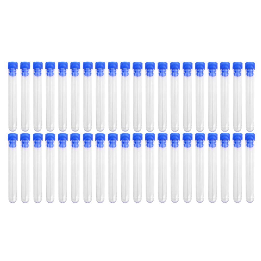 40 Tube - 15x100mm Clear Plastic Test Tube Set with Cap