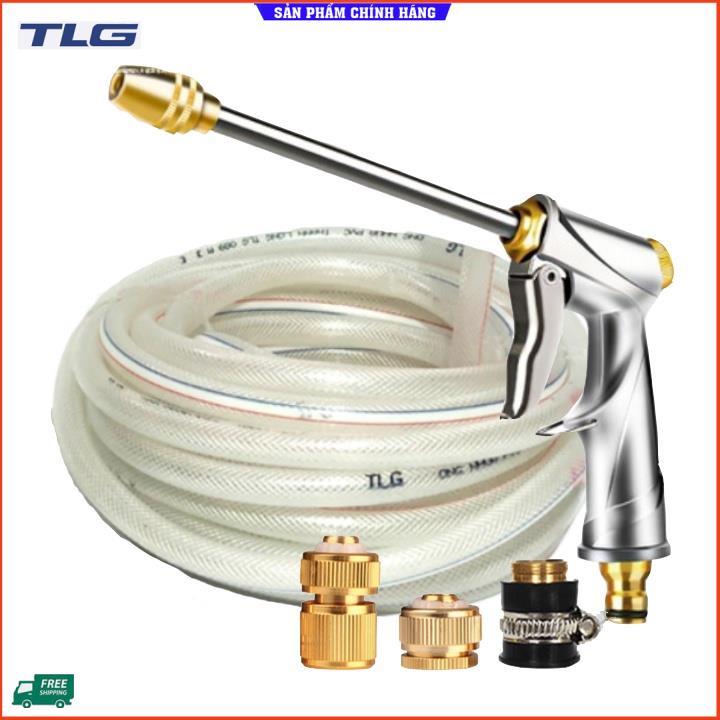 Rửa xe tưới cây Bộ dây và vòi xịt tăng áp lực nước 300% loại 25m cút đồng,nối đồng 206701-2