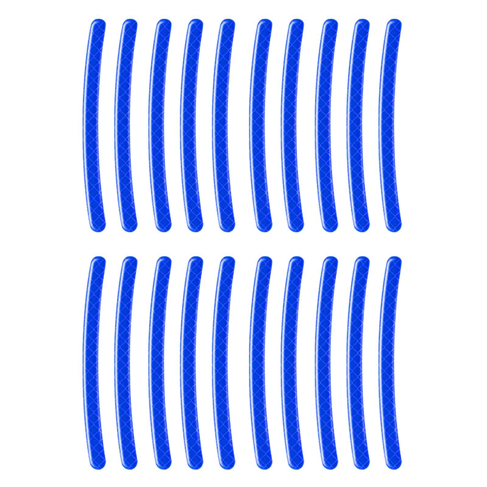 40 Universal Car Wheel Hub Reflective Sticker for Bicycle Night Driving Blue