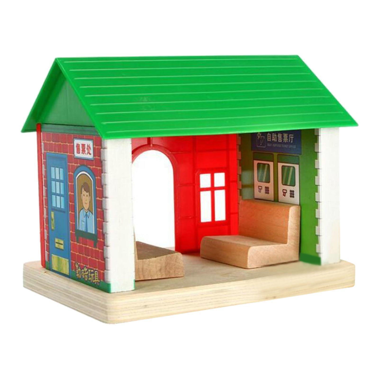 Wooden  Railway Track Accessories Scene    Terminal