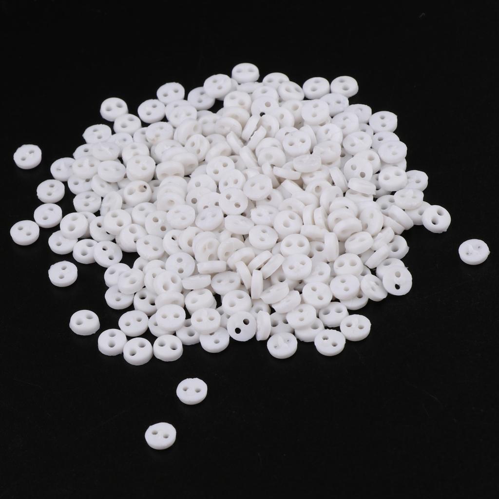 Doll DIY Clothes 300pcs White 4mm Round Buttons for /Sewing Craft