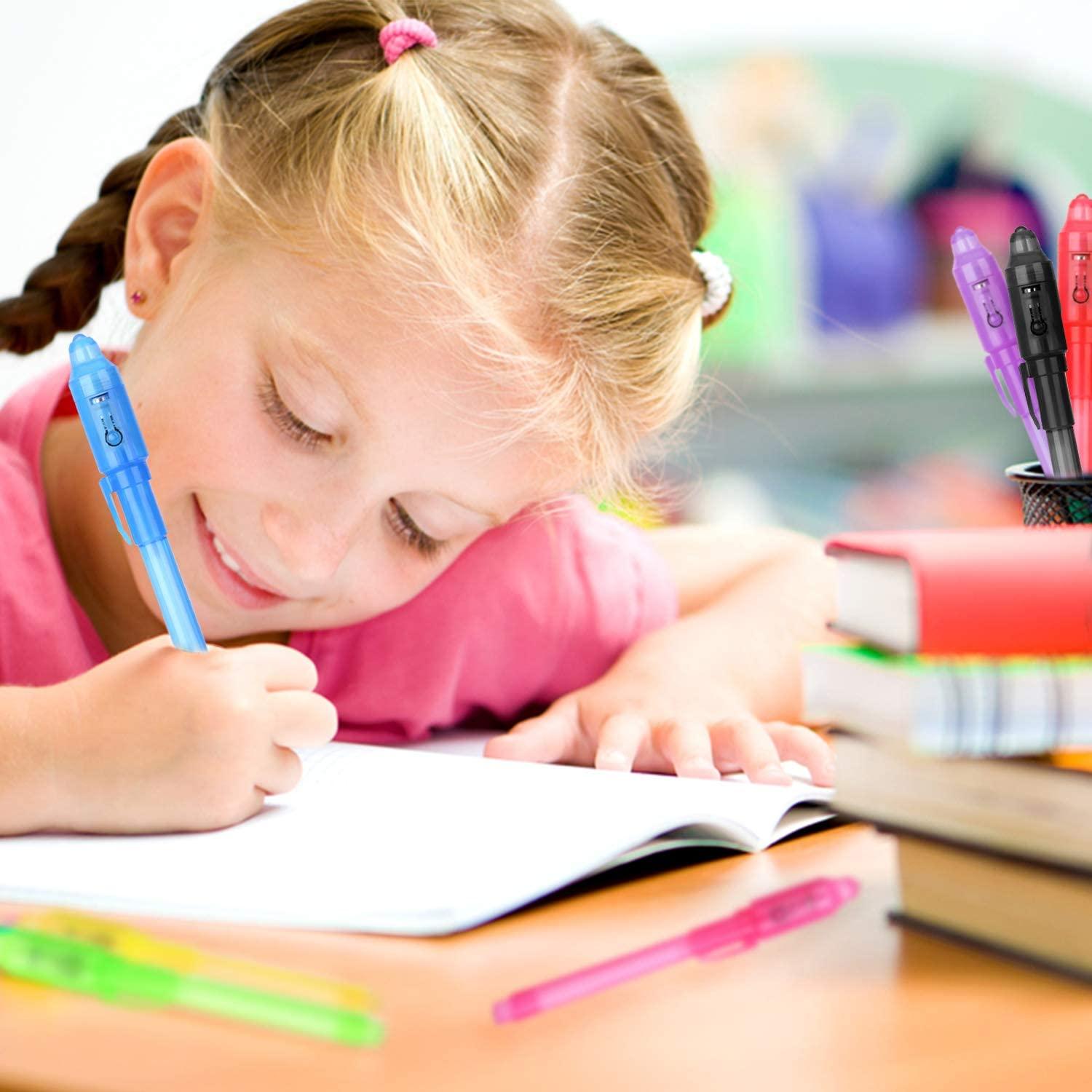 14 gói Bút chì mực vô hình có đèn UV Bút mực vô hình - Truy tìm kho báu Sinh nhật Thám tử Pinata