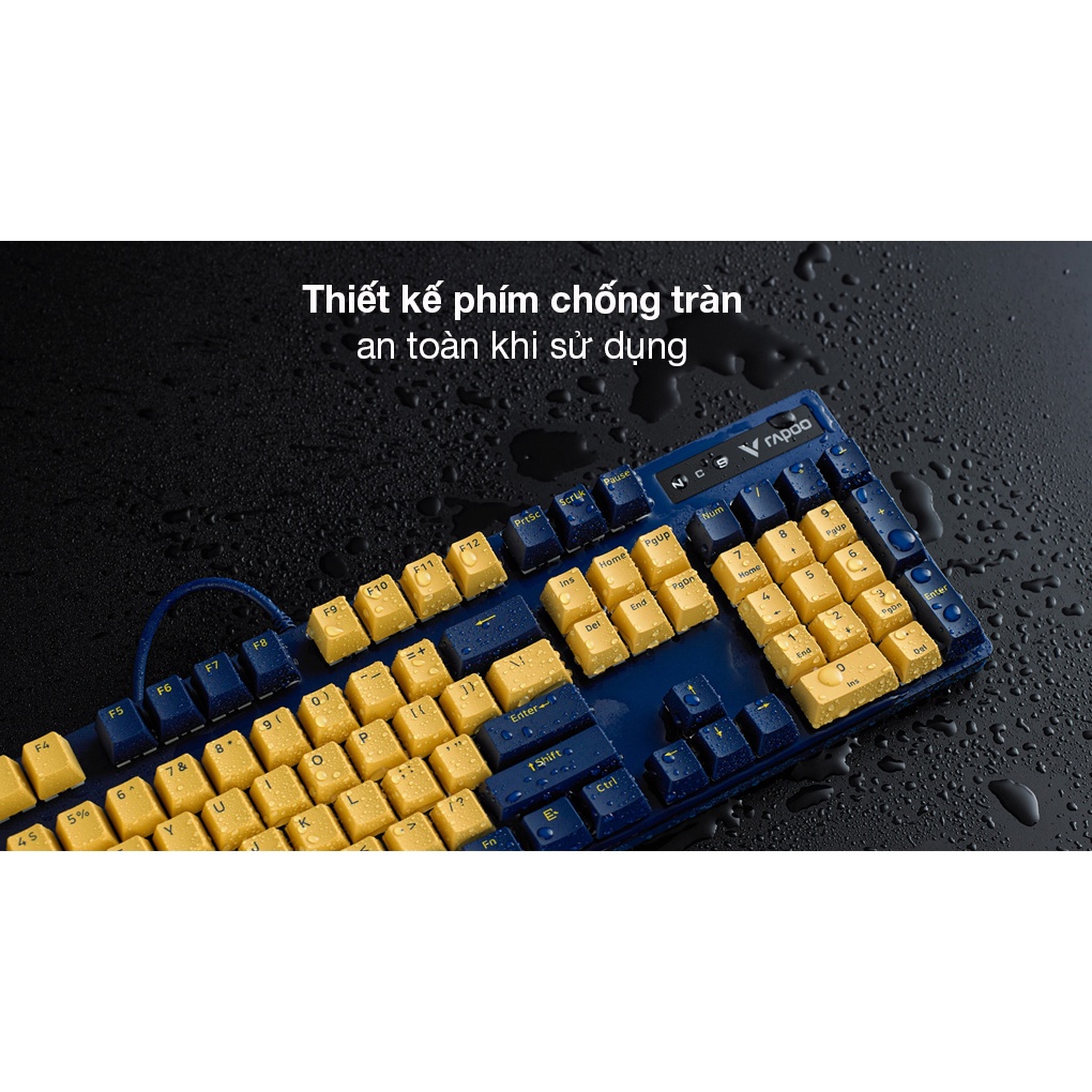 Bàn Phím Cơ Rapoo V500 Pro USB Yellow Blue - Hàng chính hãng Nam Thành phân phối