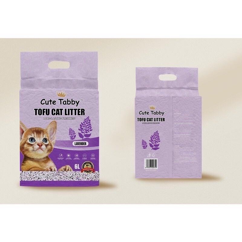 Cát đậu nành cute tabby 6L , TOFU CATLITTER bao hút chân không