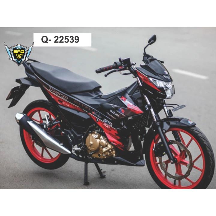 Tem rời dán xe raider fi đỏ đen